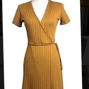 Zara Trafaluc Mustard Yellow Wrap dress
